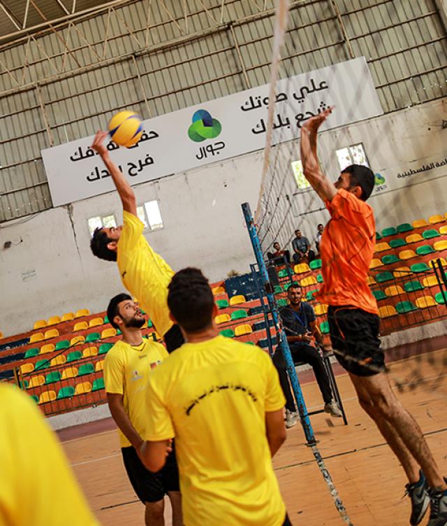 Students participating in sport and education activities